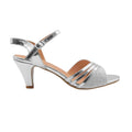 Silver - Front - Where's That From Womens-Ladies Stormi Buckle Wide Low Heel Sandals