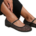 Black - Back - Where's That From Womens-Ladies Tennessee Diamante Adjustable Strap Pumps