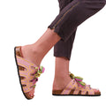 Pink - Back - Where's That From Womens-Ladies Paradox Ribbon Faux Leather Strappy Sandals