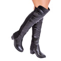 Black - Back - Where's That From Womens-Ladies Britta Faux Leather Mid Heel Thigh-High Boots