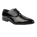 Black - Front - Where's That From Mens Jackson Shiny Patent Leather Lace Up Formal Oxford Shoes