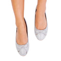 Silver - Back - Where's That From Girls Truth Glitter Slip-on Ballerina Flats