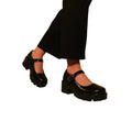 Black - Back - Where's That From Womens-Ladies Rylee Retro PU Platform Block Shoes