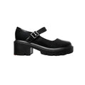 Black - Front - Where's That From Womens-Ladies Rylee Retro PU Platform Block Shoes