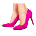 Fuchsia - Front - Where's That From Womens-Ladies Leah Lycra Pointed High Heel Court Pumps