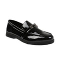 Black Patent - Front - Where's That From Womens-Ladies Monaco Metal Detail Wide Loafers