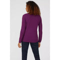 Dark Plum - Back - Maine Womens-Ladies Cable Soft Turtle Neck Jumper