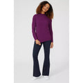 Dark Plum - Pack Shot - Maine Womens-Ladies Cable Soft Turtle Neck Jumper