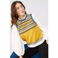 Gold - Lifestyle - Mantaray Womens-Ladies Fair Isle Jumper