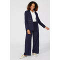 Navy - Pack Shot - Maine Womens-Ladies Ponte Wide Leg Trousers