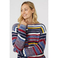 Pink - Side - Mantaray Womens-Ladies Striped Textured Jumper