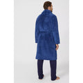 Blue - Back - Debenhams Mens Marl Shawl Collar Dressing Gown