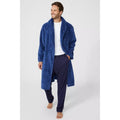 Blue - Side - Debenhams Mens Marl Shawl Collar Dressing Gown