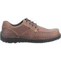 Brown - Back - Hush Puppies Mens Theo Leather Moccasins