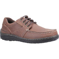 Brown - Front - Hush Puppies Mens Theo Leather Moccasins