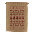 Brown-Red - Side - Grindstore Hessian Reindeer Christmas Santa Sack