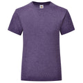 Purple - Front - Fruit of the Loom Girls Iconic Heather T-Shirt