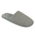 Grey - Front - Mens Waffle Mule Slippers