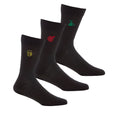 Black - Front - Pandastick Bamboo Mens Pub Games Socks (3 Pairs)